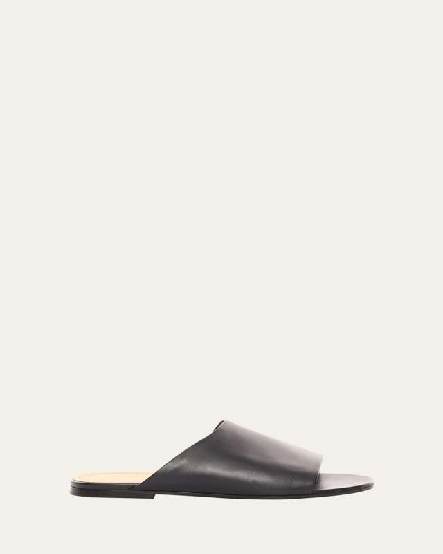 Signum Calfskin Flat Slipper Sandals
